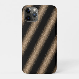 Capa Para iPhone 11 Pro Elegante Glitter Ombre Preto e Dourado