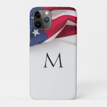 Elegante Monograma da Bandeira Americana Inicial