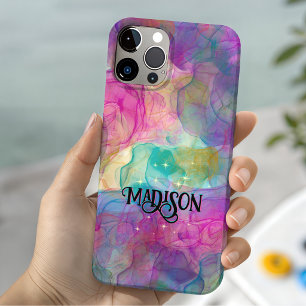 Capa Para iPhone 11 Pro Elegante monograma de arte em mármore colorido