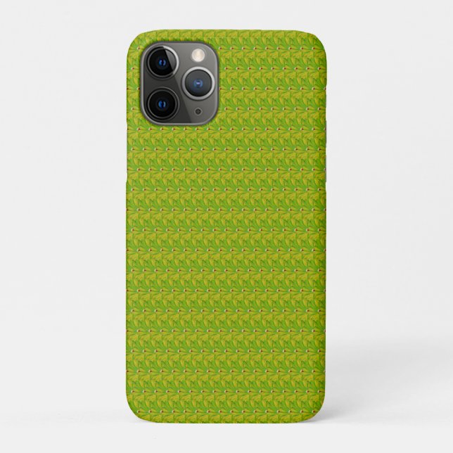 Capa Para iPhone 11 Pro Elegante padrão floral em verde Chartreuse (Verso)