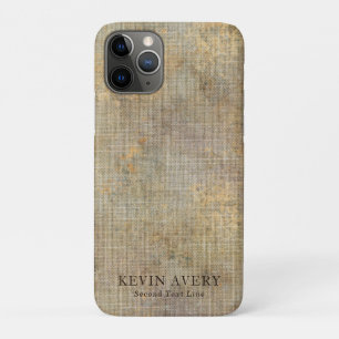 Capa Para iPhone 11 Pro Elegante Rustic Beige Linen Texture