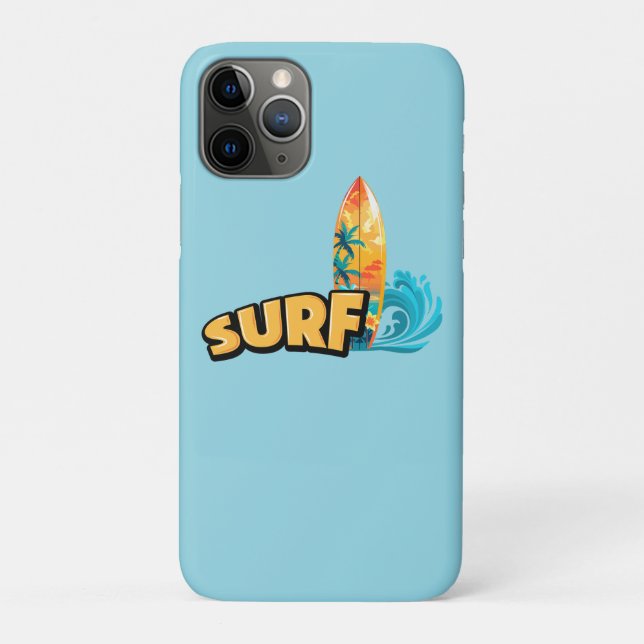 Capa Para iPhone 11 Pro elegantes e sofisticados Amantes do Surf (Verso)