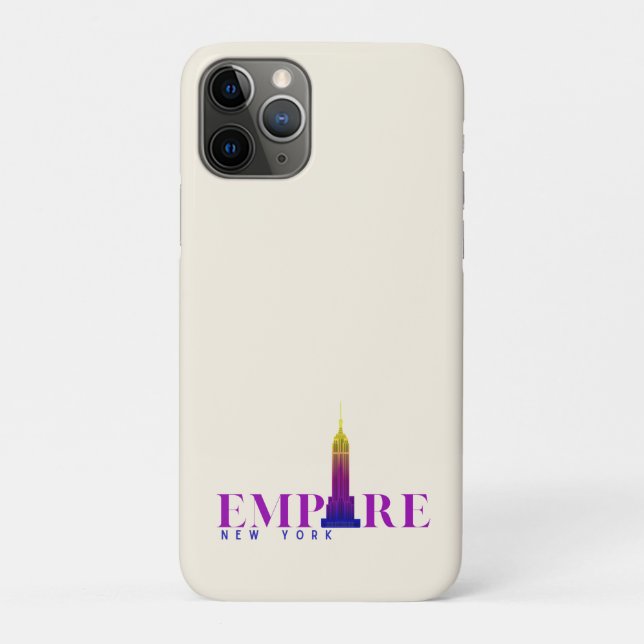 Capa Para iPhone 11 Pro Empire State Building-Nova York-Vibrante  (Verso)