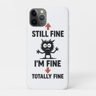 Capa Para iPhone 11 Pro Engraçado "Estou bem" Setas Cartoon T-Shirt