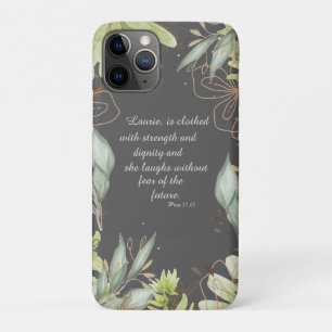 Capa Para iPhone 11 Pro Escritura floral de aquarelas,