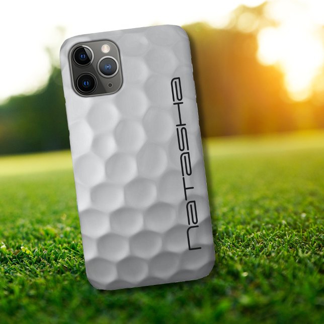 Capa Para iPhone 11 Pro Espelho da Esfera de Golfe com Texto Personalizado (Criador carregado)