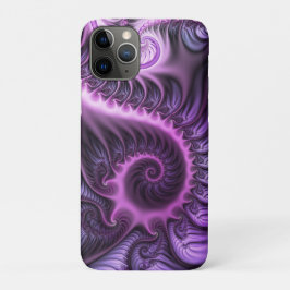 Capa Para iPhone 11 Pro Espiral De Arte Fractal, Roxal, Rosa-Legal, vívida