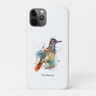 Capa Para iPhone 11 Pro Espírito do Deserto, Roadrunner em aquarela person