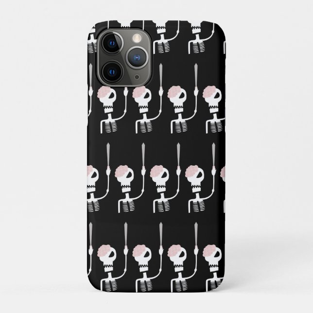 Capa Para iPhone 11 Pro Esqueleto de Halloween com uma espada  (Verso)