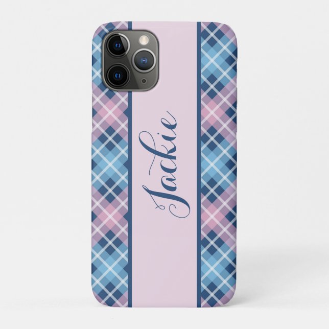 Capa Para iPhone 11 Pro Estampa Xadrez  (Verso)