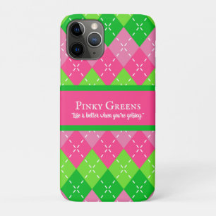 Capa Para iPhone 11 Pro Estilo branco rosa e verde Molho branco molhando g