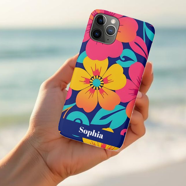 Capa Para iPhone 11 Pro Estilo Brilhante e Refletor Negrito - Dopamina (Bright and Bold Retro Flowers-Dopamine Style Case-Mate iPhone Case)