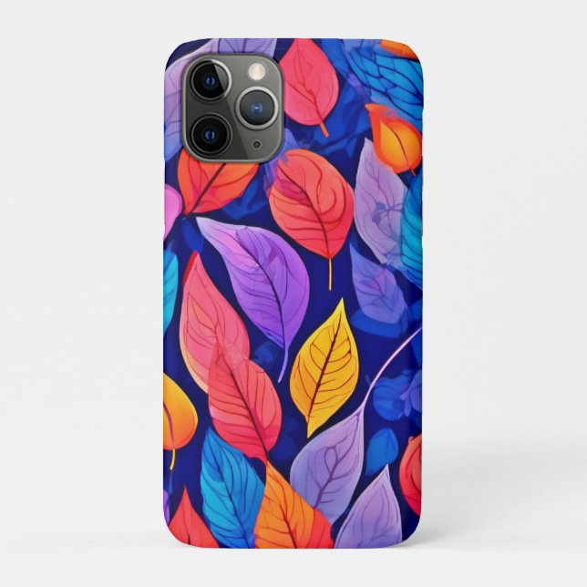 Capa Para iPhone 11 Pro Estilo de bordel: Padrões Folha Vibrantes (Verso)