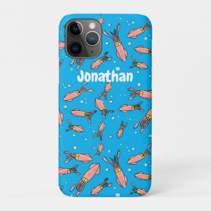 Capa Para iPhone 11 Pro Estilo de desenho animado de lula rosa