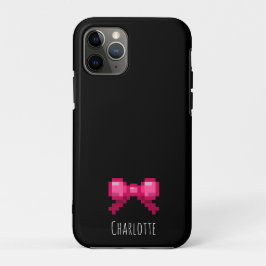 Capa Para iPhone 11 Pro Estilo de fita cor-de-rosa de 8 bits Nome Gamer Pr