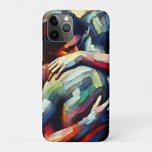 Capa Para iPhone 11 Pro Estilo de Tinta de Óleo Ai Embracing do Lover (Verso)