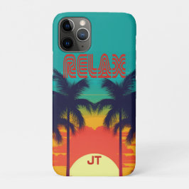 Capa Para iPhone 11 Pro Estilo Tropical Sunset 80s Voltante