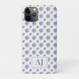 Capa Para iPhone 11 Pro Estojo de iPhone / iPad com Floral Roxa e Iniciais