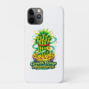 Capa Para iPhone 11 Pro Estojo de telefone de bambu sortudo Prosperidade P