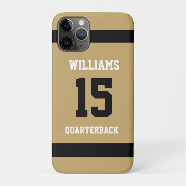 Capa Para iPhone 11 Pro Estojo de telefone minimalista em dourado e preto  (Verso)