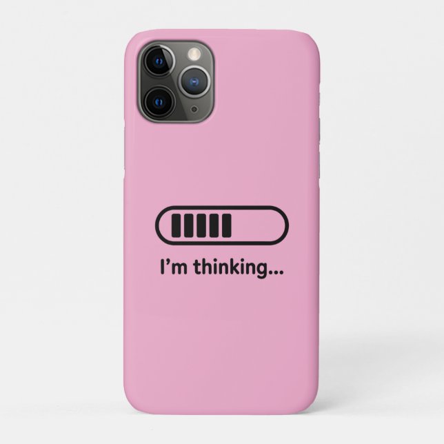 Capa Para iPhone 11 Pro Estou Pensando... Barra de Progresso Rosa Minimali (Verso)