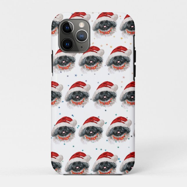 Capa Para iPhone 11 Pro Estrelas de Natal da Raça Canina Pekingese (Verso)