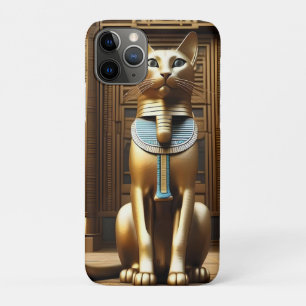 Capa Para iPhone 11 Pro Eterno Majestade: O Ouro Egípcio Pharaoh Cat