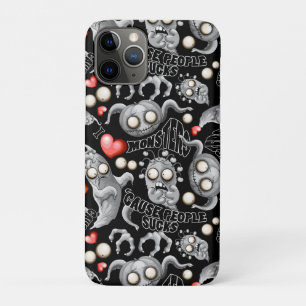 Capa Para iPhone 11 Pro Eu adoro monstros porque Pessoas são péssimas
