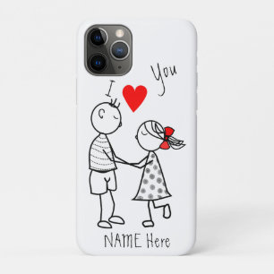 Capa Para iPhone 11 Pro Eu Amo Você - Casal Bonito - Texto Personalizado