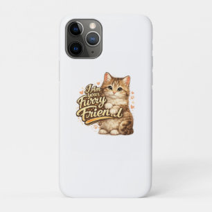 Capa Para iPhone 11 Pro Eu Sou Seu Amigo Peludo Design de Gato