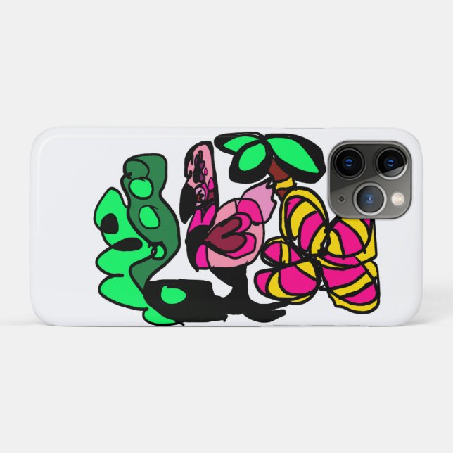 Capa Para iPhone 11 Pro Exibir vibração de flamingo rosa (Verso (horizontal))