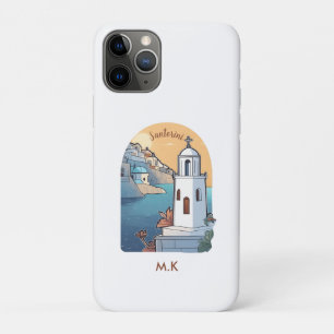 Capa Para iPhone 11 Pro Explorando Santorini, Grécia