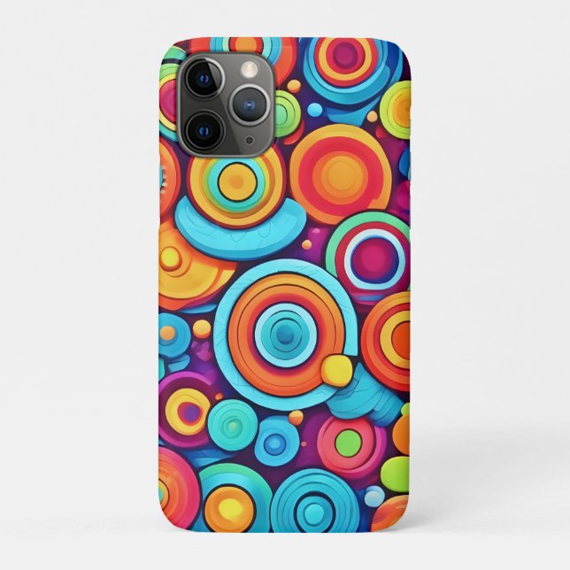 Capa Para iPhone 11 Pro Explosão de Círculo Vibrante (Verso)