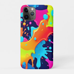 Capa Para iPhone 11 Pro Explosão de Tinta Neon