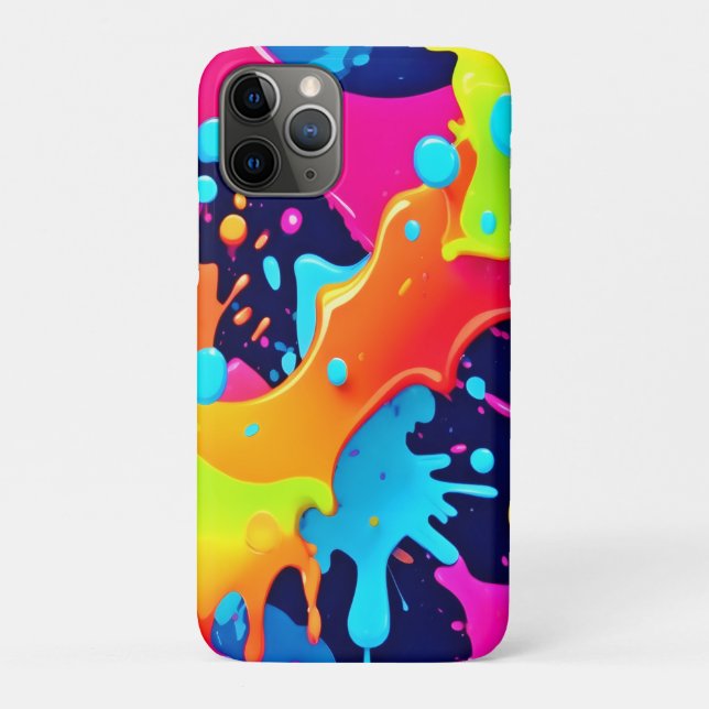 Capa Para iPhone 11 Pro Explosão de Tinta Neon (Verso)