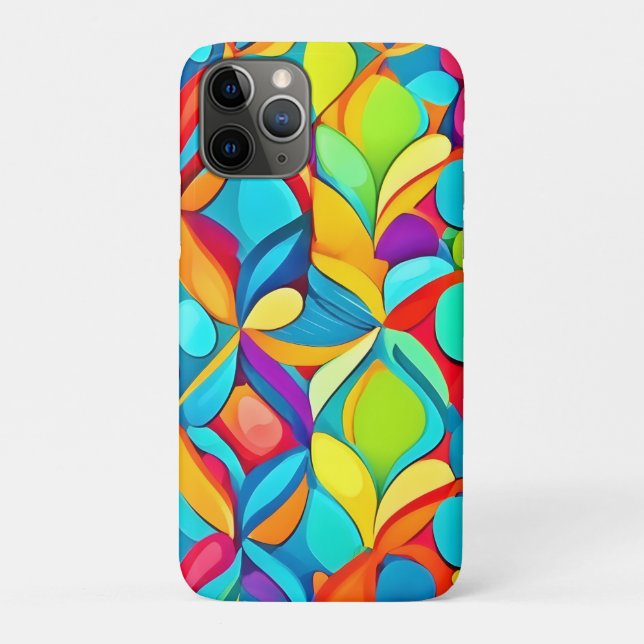Capa Para iPhone 11 Pro Explosão Floral de Abstrato vibrante (Verso)
