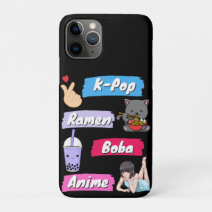 Capa Para iPhone 11 Pro Fã da cultura pop K-Pop, Ramen, Boba e Anime