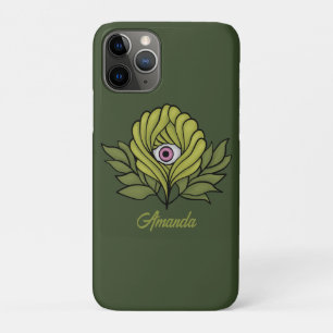 Capa Para iPhone 11 Pro Fábrica Cachorra Primavera Verde Fantasia Nome de