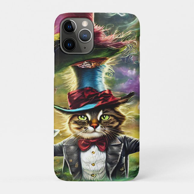 Capa Para iPhone 11 Pro Fairytale de fantasia do gato macabro do gato antr (Verso)