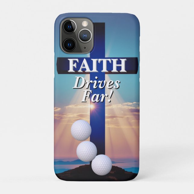 Capa Para iPhone 11 Pro Faith Drives Far Golf  (Verso)