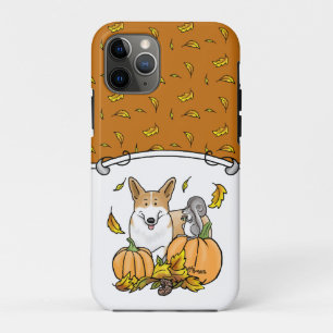 Capa Para iPhone 11 Pro Fall Pembroke Welsh Corgi (vermelho 1) Pumpkins Cu