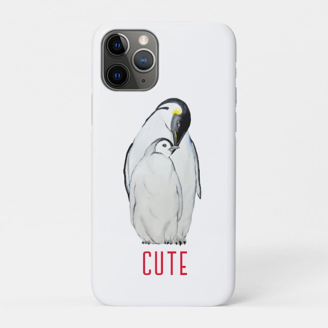 Capa Para iPhone 11 Pro Família bonita de pinguins imperadores T-Shirt (Verso)