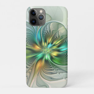 Capa Para iPhone 11 Pro Fantasia Abstrata Moderna Colorida Floral Fractal