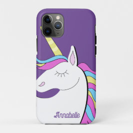 Capa Para iPhone 11 Pro Fantasia Bonito de Unicórnios Roxo