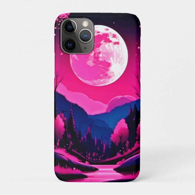 Capa Para iPhone 11 Pro Fantasia da Lua Rosa (Verso)