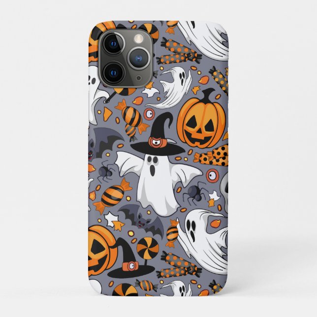 Capa Para iPhone 11 Pro Fantasmas Spooky e Monstros Cute Assustadores (Verso)