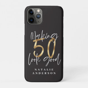 Capa Para iPhone 11 Pro Fazer 50, boa celebração de aniversário de ouro