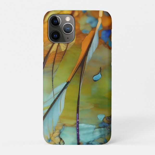 Capa Para iPhone 11 Pro Feather Abstrato AI Art (Verso)