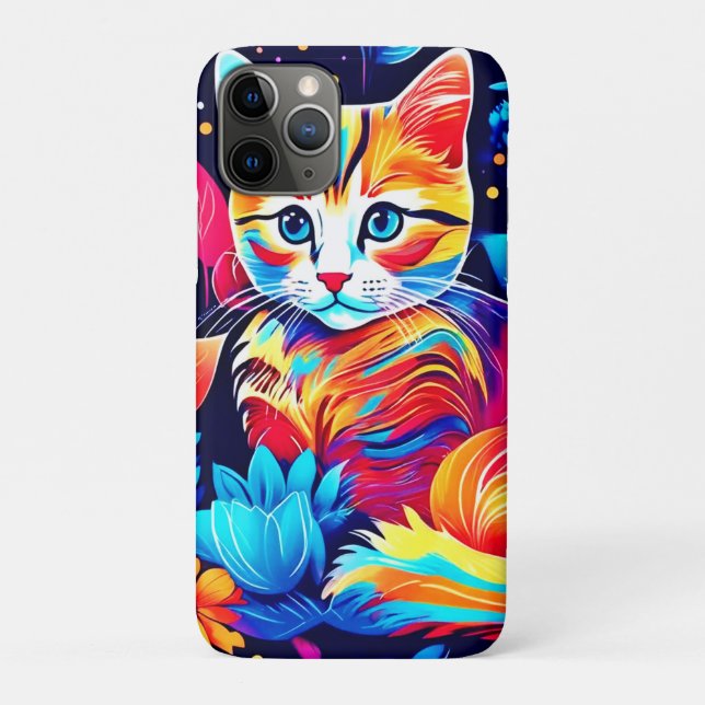 Capa Para iPhone 11 Pro Feline Floral Fantasy (Verso)