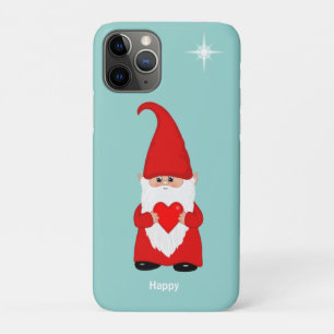 Capa Para iPhone 11 Pro Feliz gnomo com coração no teal